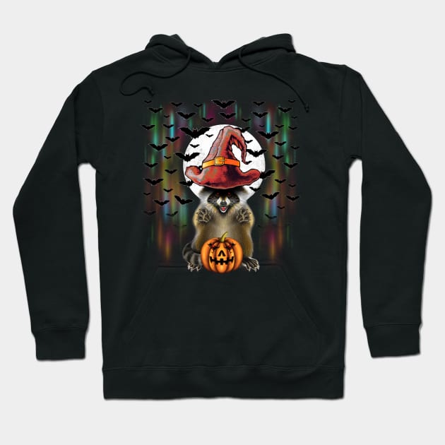 Raccoon Halloween Hoodie by Artardishop